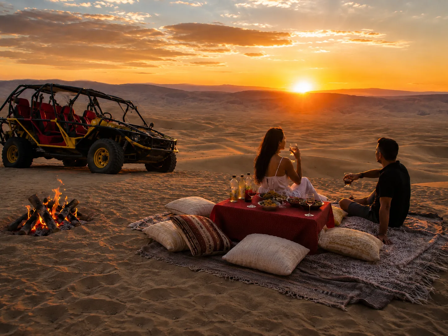 Tour al Oasis Huacachina con picnic, buggy y atardecer en el desierto